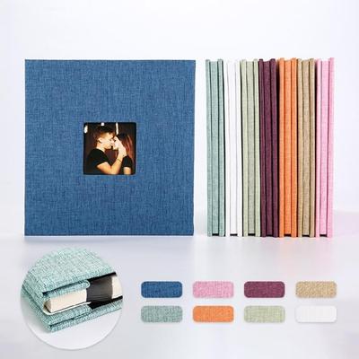 Photo Album Adhesive Picture Collect Book with Linen Cover 40 Page Scrapbook Album for Family Wedding Memory Gift
