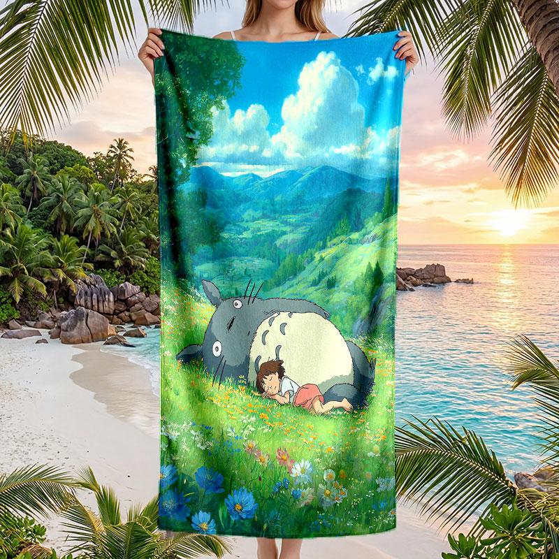 Large Beach Towel Quick Dry Absorbent Towel For Beach IndoorMy Neighbor Totoro