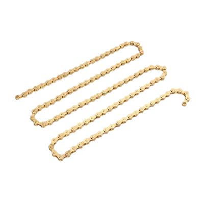 8 Speed Bike Chain 116 Links Gold Electroplating Steel Road Bike Chain with Chain Connector for Outdoor Cycling