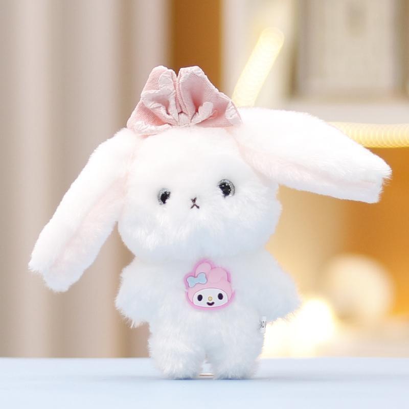 Adorable Plush Rabbit Doll Soft Stuffed Animal Keychain Perfect Gift For Girls