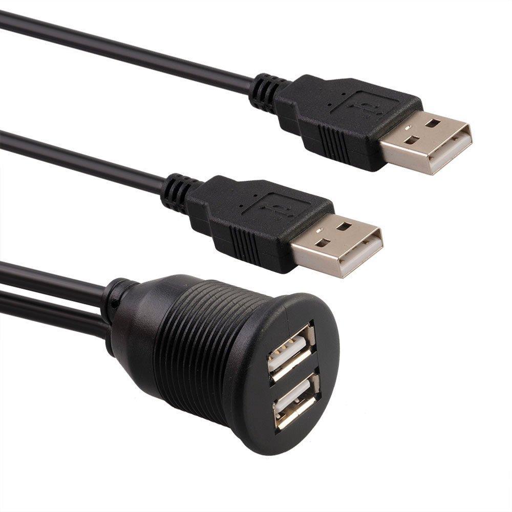 Adattatore presa di installazione jack USB doppio 1M 2M cavo di collegamento estensione auto