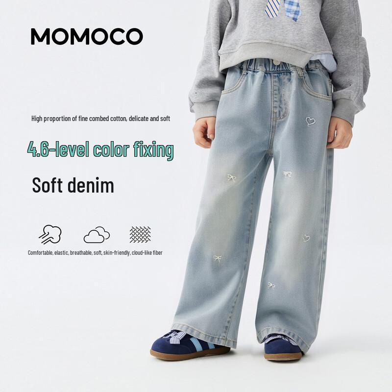 MOMOCO Girls Straight-Leg Loose Jeans 140