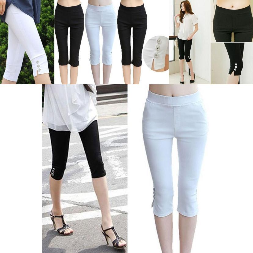 Women's Fashion Summer Sexy Soft Skinny Stretch Capri Jeggings For A Trendy Look