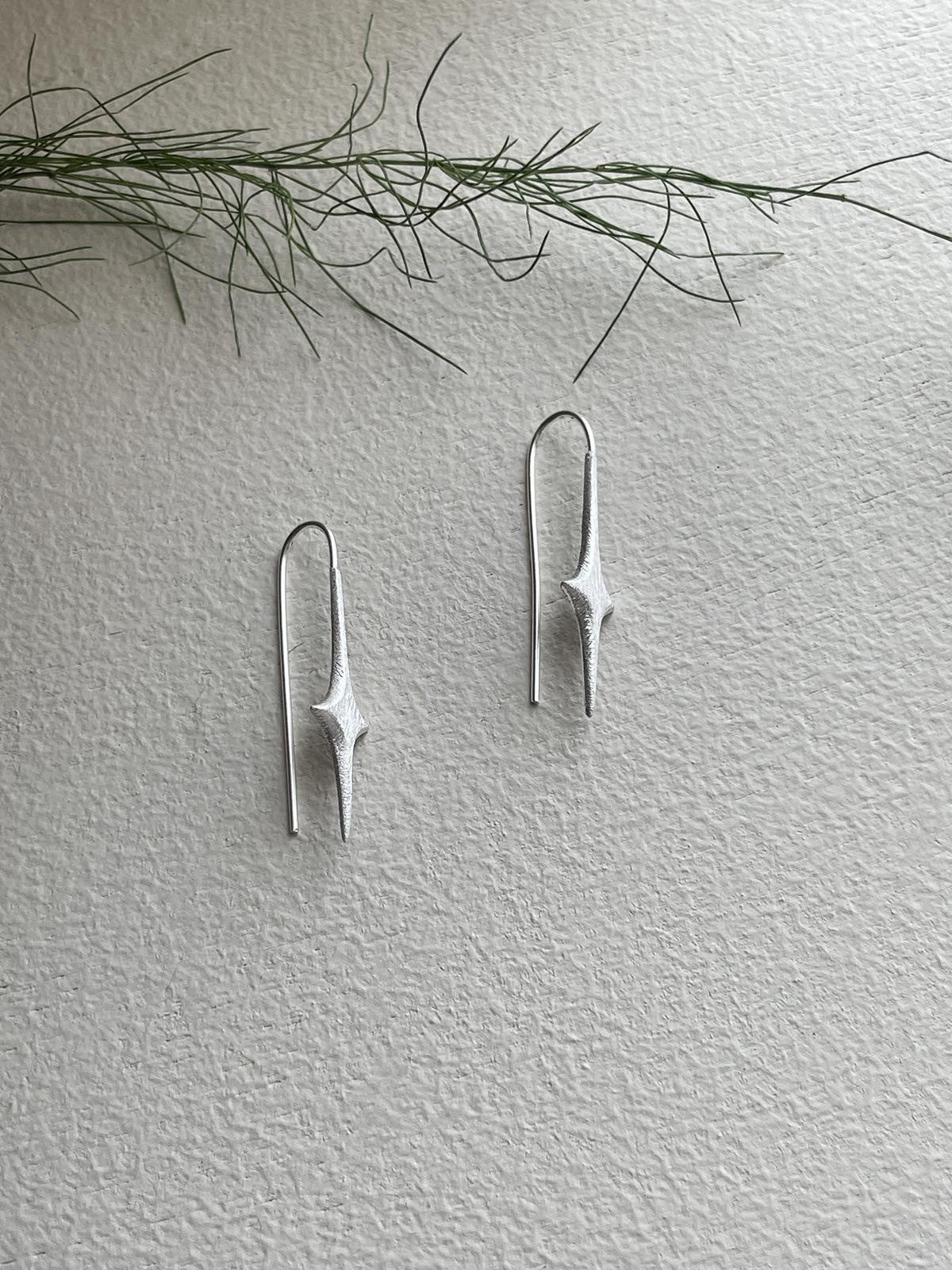 

925 silver needle matte brushed star ear hook women s Korean niche high-end earrings light luxury fashion new earrings 925 silver needles