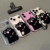 The New Models Are Suitable for Iphone16 Sweet and Cool Cat 13 with Bracelet Phone Case and Apple 15 Cat Ear Transparent Protective Case