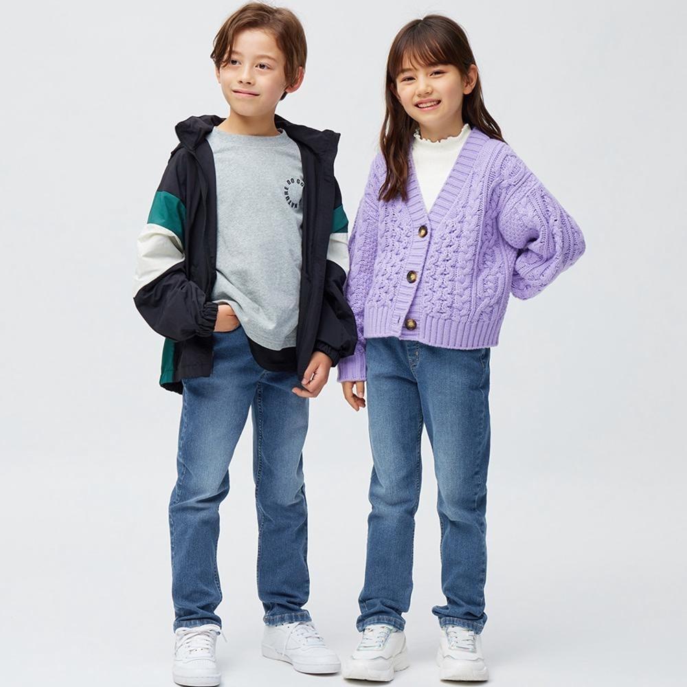 

GU KIDS Unisex Loose Denim Straight Pants + E