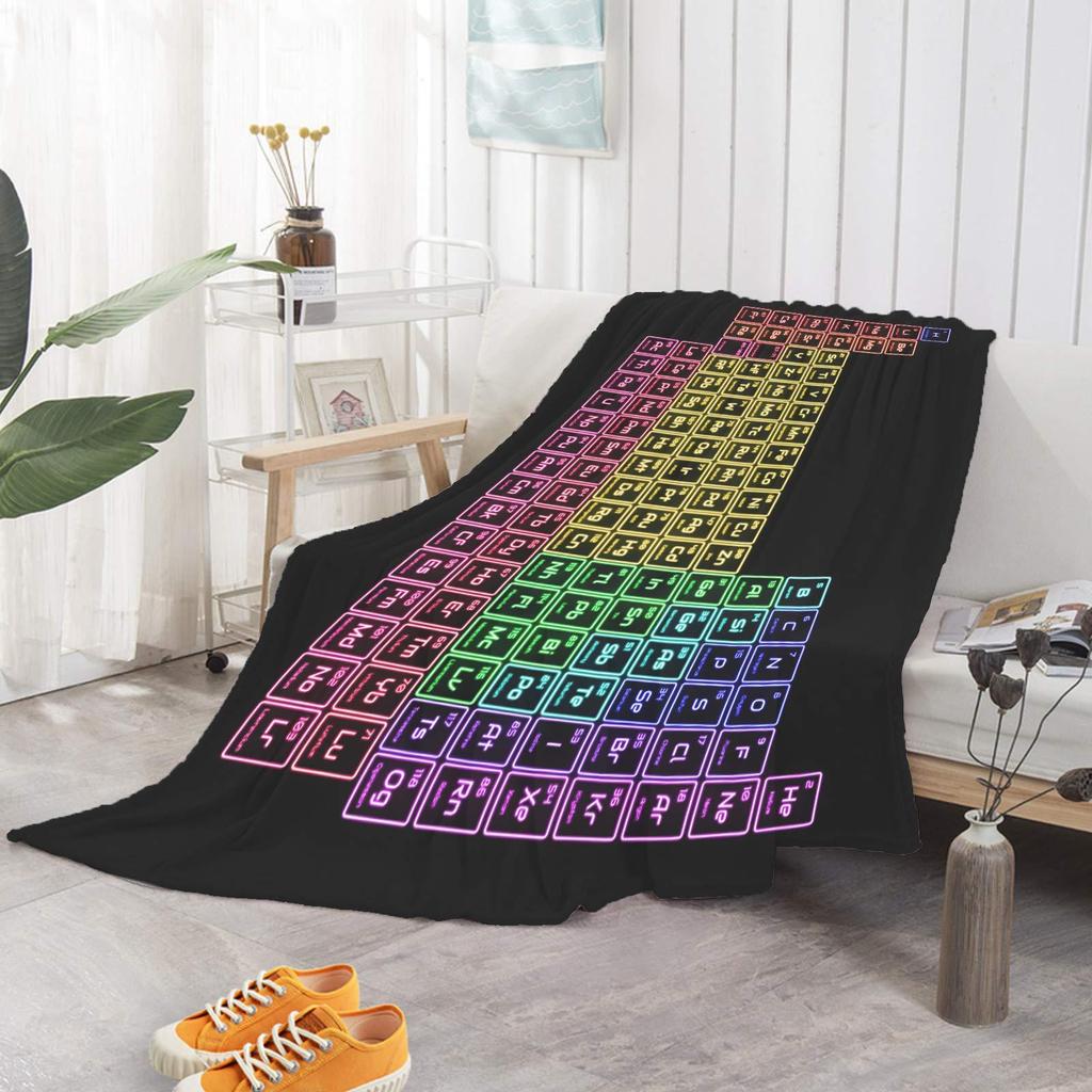 Periodic Table of Elements Printed Blanket for Sofa Bed Travel Camping Living Room Office Conditioning Blanket