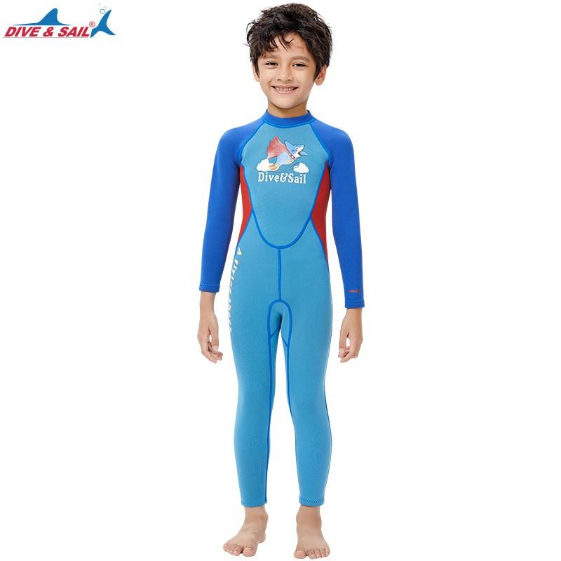 Kids 2.5mm Neoprene Wetsuit Snorkeling Swimming Diving Surfing Warm Full Body Long Sleeve Rash Guard