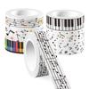 Cute Music Notes Paper Tape Portable Music-Themed Adhesive Wrapping Rolls Art Tape Rolls For Scrapbooks Handmade Items