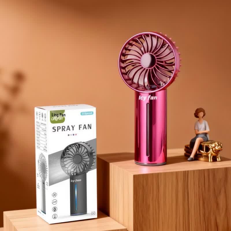 LINGPAN USB Rechargeable Cooling Fan with Humidifier and Light