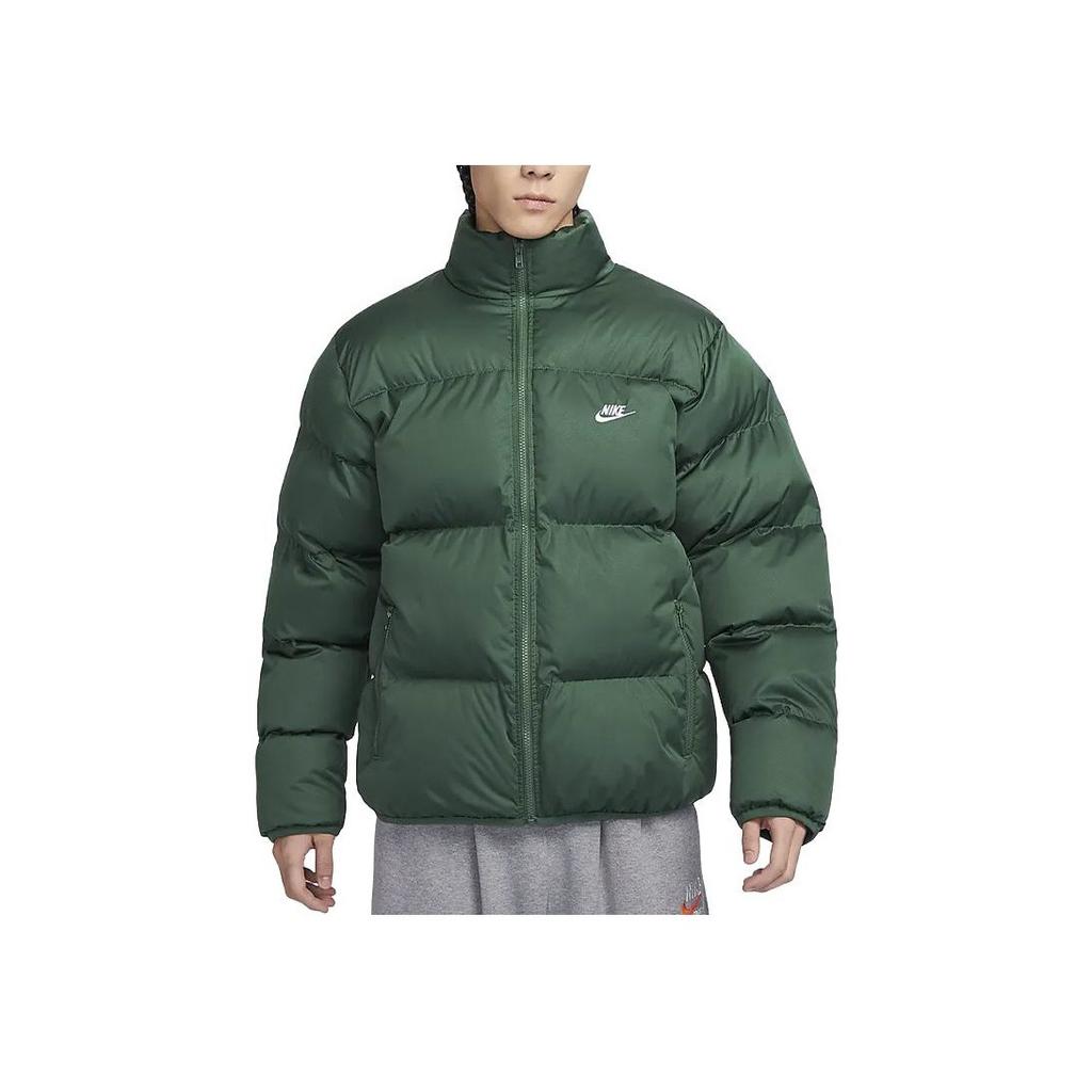 Nike Sportovní bunda Club Puffer (Velikost Asie) Fir/Bílá Pánská Streetwear FB7369-323