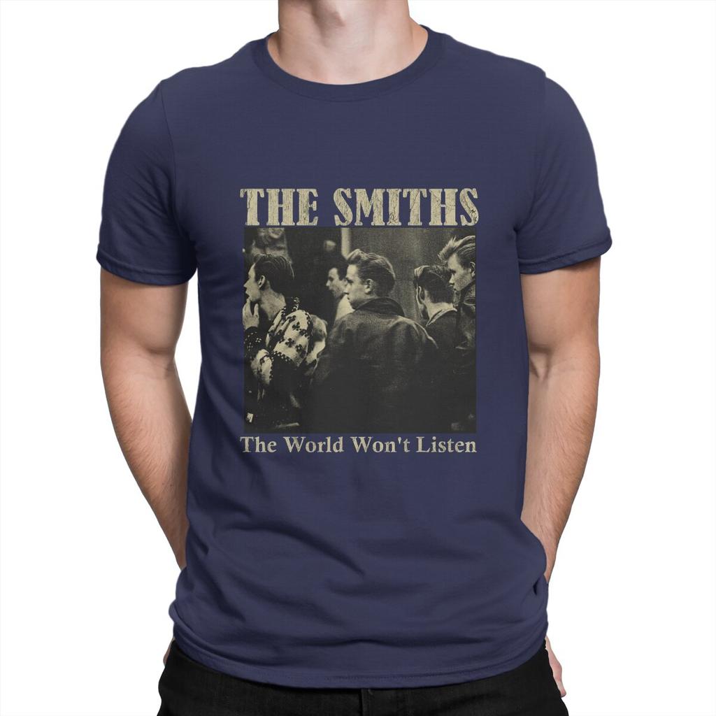 British Rock Bands In The 80s Men T Shirts The Smiths Casual  Shirt Short Sleeve Crew Neck T-Shirt Pure Cotton Summer Clothing