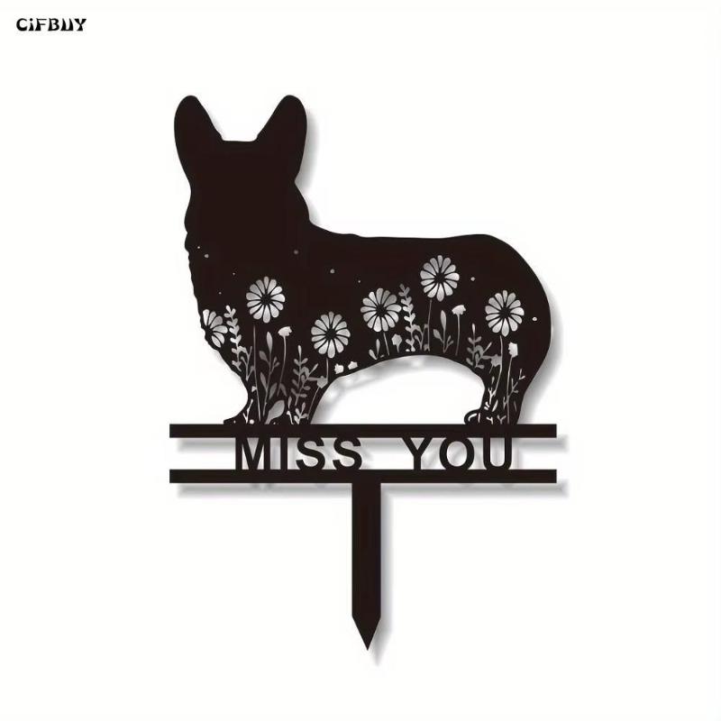 Metall-Gedenkplakette für Haustiere, personalisiert, Corgi-Andenken, rostschützende Beschichtung