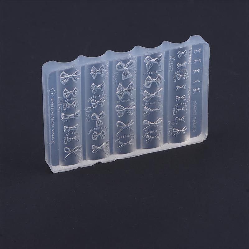 3D Bowknot Silicone Nail Mold Mixed Sized Shaped Bow Soft Stamping Plates Kawaii Ballet Bow Diy Manicure Art Mould Tools