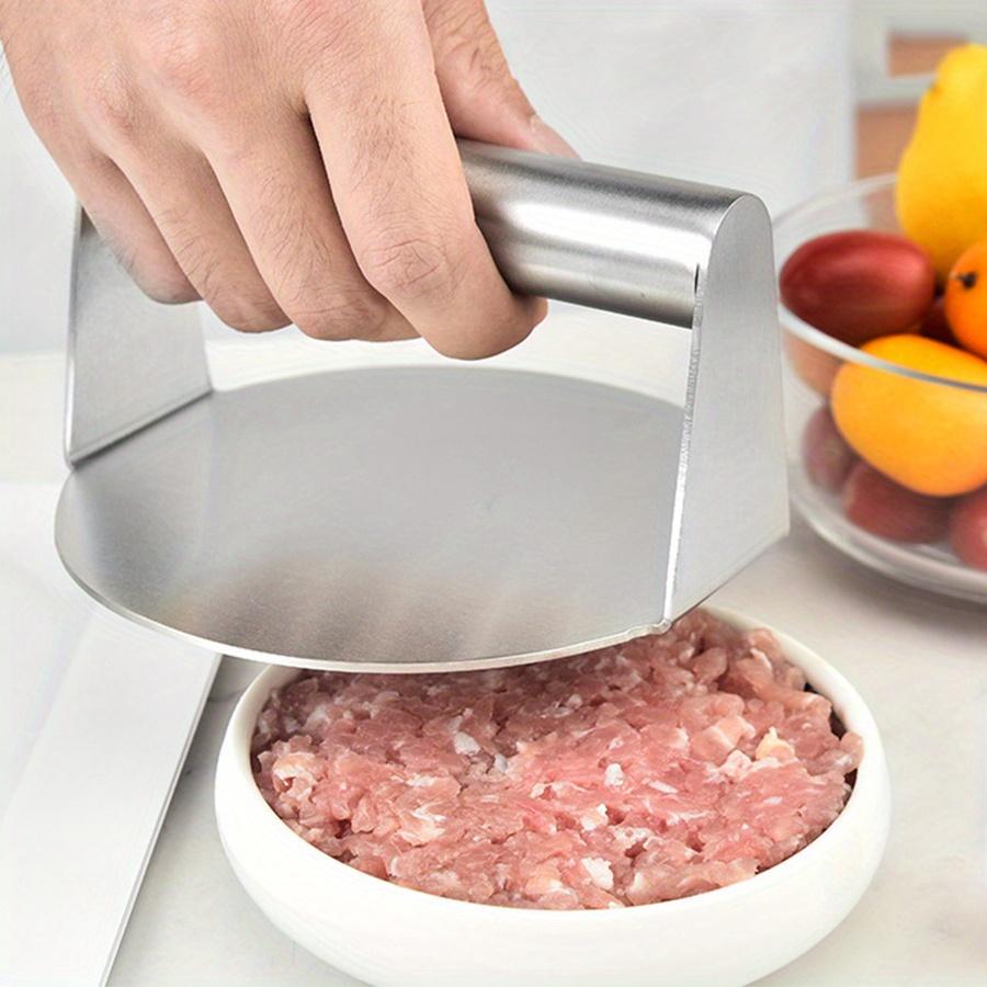 1pc Stainless Steel Smash Burger Press Hamburger Patties Meat Masher Circular Meat Press Mold for Deli Meats Kitchen Accessories