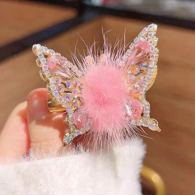 Kopfschmuck, Kinder Agiler Schmetterling Haarspange, Nerzfell, Zarter und Beweglicher Schmetterling, Entenschnabelspange, Haarnadel, Schmetterling