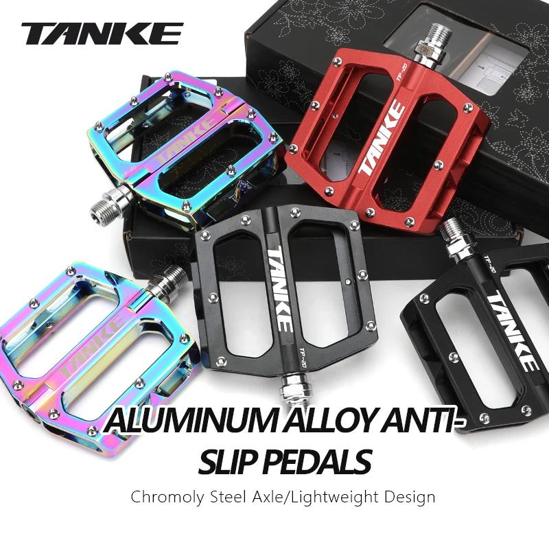 TANKE bicycle pedals ultralight aluminum alloy colorful anti-skid bearing mountain bike accessories MTB foot pedals folding bike