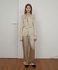 Enor Glossy Satin Banding Pants - Beige