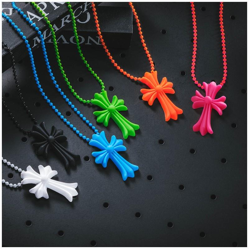 Vintage Crucifix Religious Punk Pendant Amulet Cross Necklace Pvc