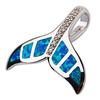 [Breezy Island] Hawaiian Jewelry Pendant Top - Whale Tail - A Lucky Charm with the Beautiful Sparkle of Opal That Brings Good Fortune.