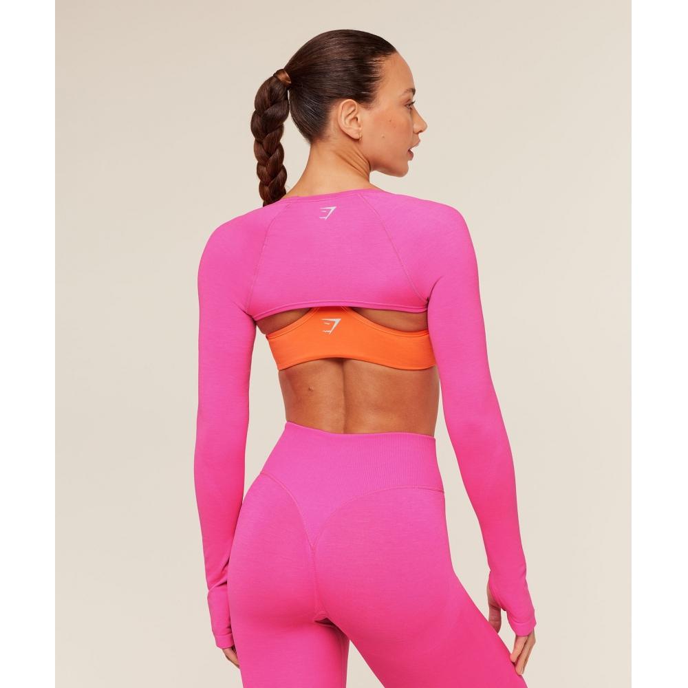 Gymshark Interval Seamless Shrug Electric Pink B5c8d Kdfy