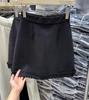 Women's A-Line Wool Skirt with Wood Ear Trim - Slimming, Anti-Exposure, College Style for Autumn/Winter.