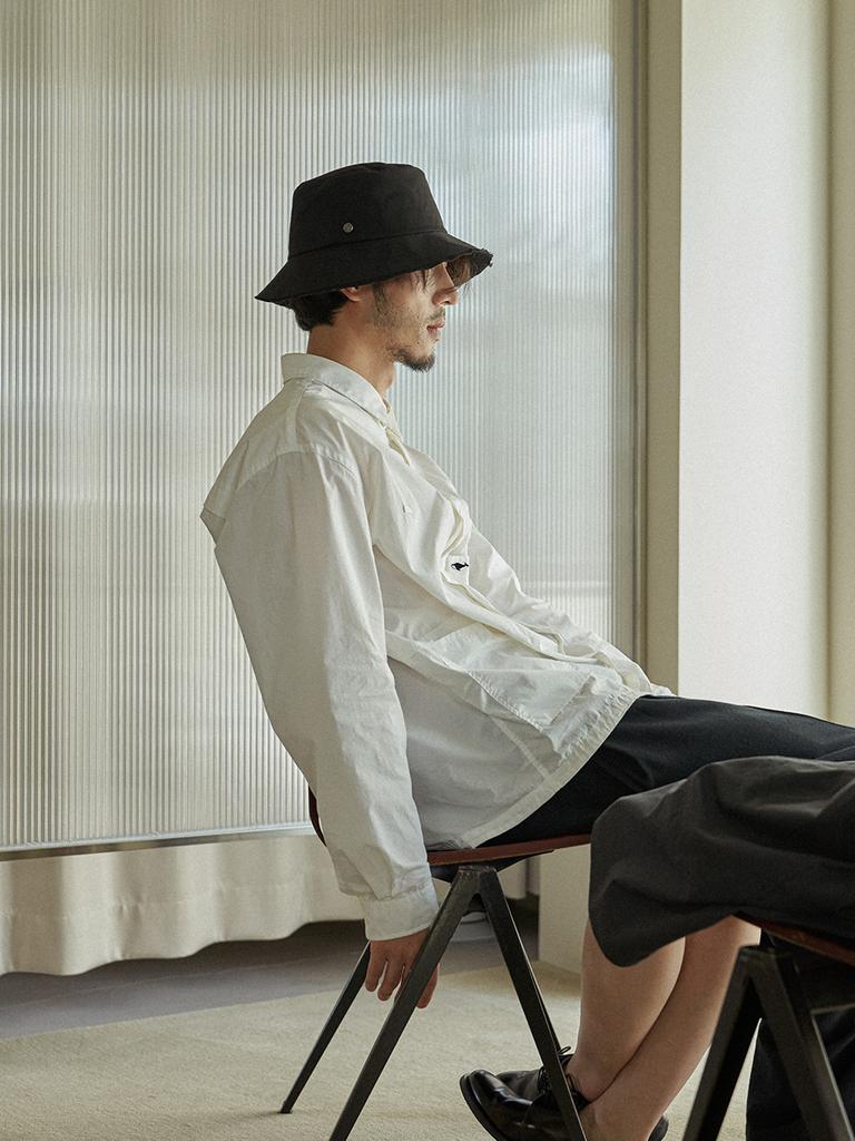 Poejidam [Everydaylife] Layered Bucket Hat_Black (Unisex)