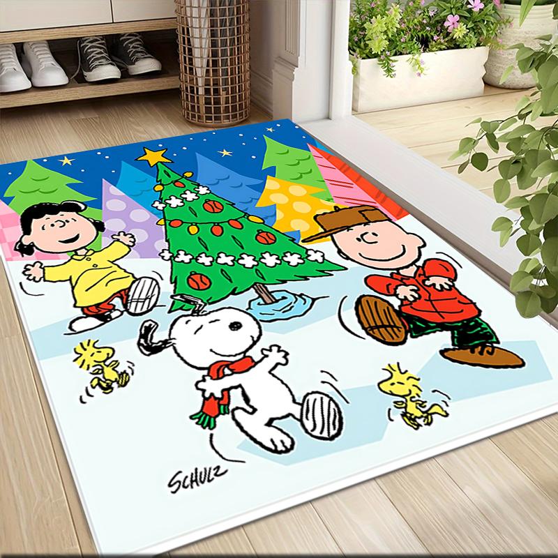 Christmas Peanuts World Carpet Rug Soft Washable Anti Slip Home Living Room Sofa Mats Personalized Christmas Rug