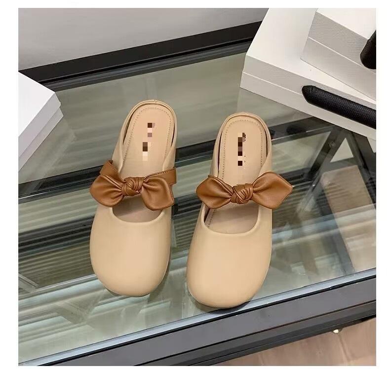 Xiaoxiangfeng Mary Jane Bag Head Slippers Lazy Summer New Bow Half Slippers