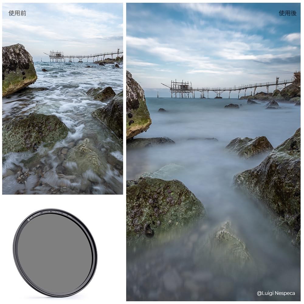 Concept 58mm Magnetic ND8 Lens Cap Magnetic Easy to Made in Japan AGC Optical Low Nano Lens Filter for Landscape Adapter Ring Included Direct K&F +