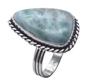Larimar Natural Gemstone Antique Silver Ring US Size-9 R 4982