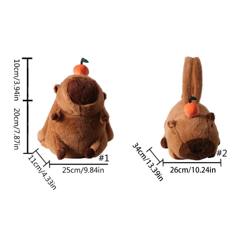 Lovely Capybara Backpack Plush Shoulder Bag School Lunch Bag for Kids Adult Daily Use Cartoon Backpack Birthday Gift