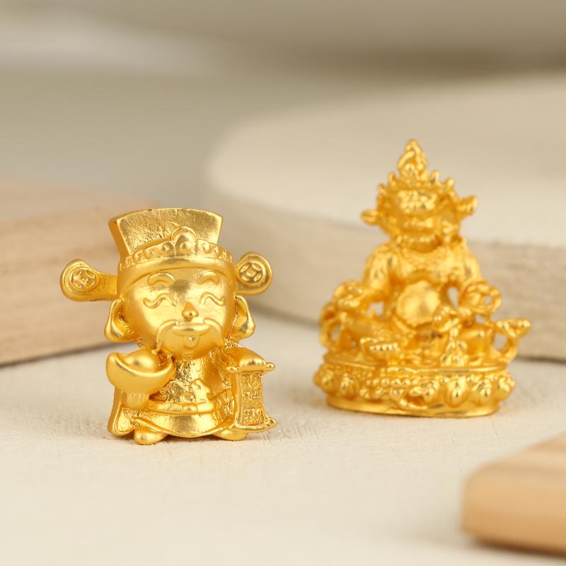 Golden Eight-Directional Wealth Chinese God Of Wealth Diy Desktop Carving Ornament  Versatile High-Value Decoration Gift