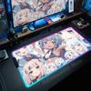 Hololive Gawr Gura RGB Mouse Pad Glowing Large Computer Mouse Pad Accessories XXL Pc Gamer HD Non-slip Deskmat Mousepad Keyboard