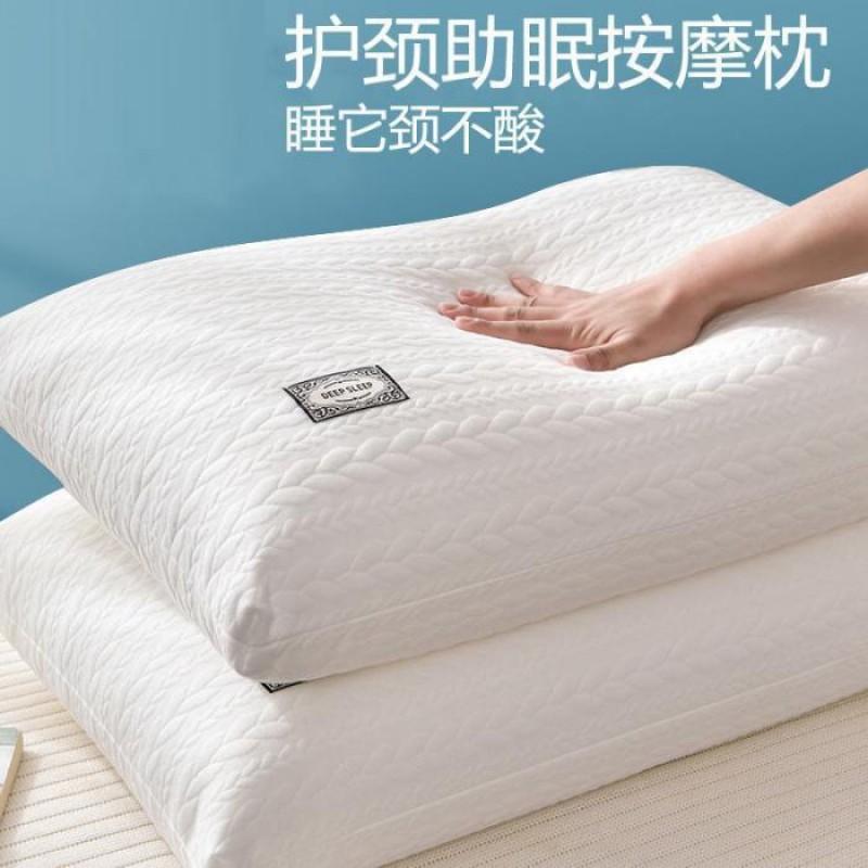 Wenji Cotton Linen Knit Pillow With Down-Alternative Fiber Fill Washable Neck Support Adults