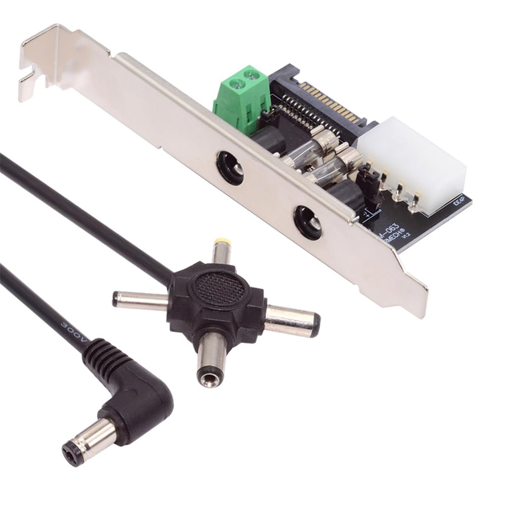 Cablecc 12V 5V DC Output Power Intelligent Control Management System Power Card with Bracket for Monitor Router System, PCI-E