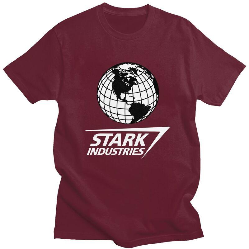 Custom Stark Industries T Shirts for Men Pure Cotton Tee Tops Tshirts Short Sleeve Casual Tshirt