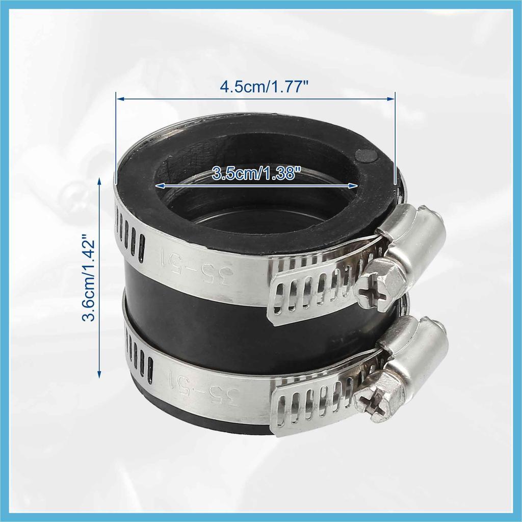 BULLSPANN 35mm ID Rubber Black Motorcycle Carburetor Adapter Inlet Intake Pipe Manifold Adapter Boot