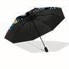 1pc Leopard Print Automatic Opening/closing Umbrella, Reinforced 8-Rib Construction, Compact Travel Umbrella Yy250808188