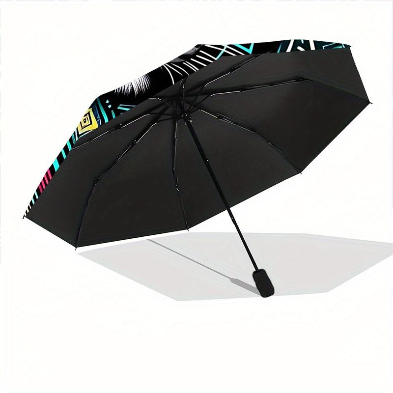 1pc Leopard Print Automatic Opening/closing Umbrella, Reinforced 8-Rib Construction, Compact Travel Umbrella Yy250808188
