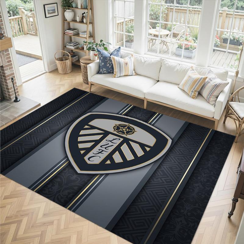 Leeds United Design Crystal Velvet Carpet Cozy Non?Slip Printed Rug For Bedroom Living Room Entrance