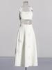 2025 French Retro Summer Floral Spliced High-Waist Midi Skirt and Sling Top Set
