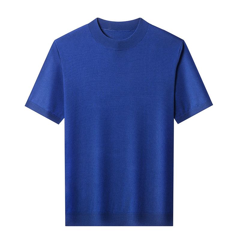 Semi-turtleneck Men's Short-sleeved Sweater Slim-fitting Fashion Versatile Bottoming Shirt Casual T-shirt