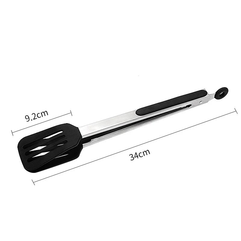 Pinze da Cucina in Silicone Antiaderenti Pinze per Alimenti in Acciaio Inossidabile Clip Antiscivolo per Pane Bistecca Insalata Pizza Barbecue Griglia Accessori da Cucina