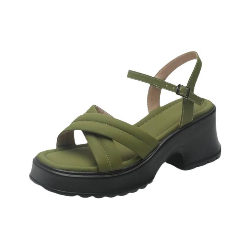 Not Tired Shoes~ Soft 2025 New Summer Small Height-increasing Platform Sandals Women's Muffin Roman Shoes