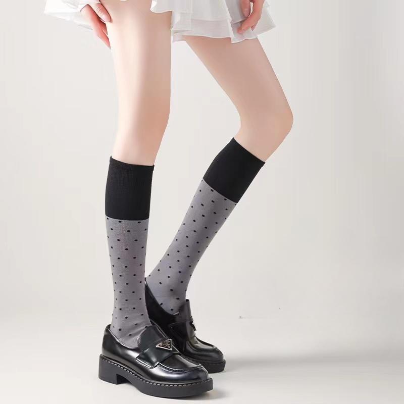 1 Pair Trend Socks Hot Diamond Luxury Rhinestone Medium Tube Women's Socks Four Seasons Fashion Cotton Hosiery