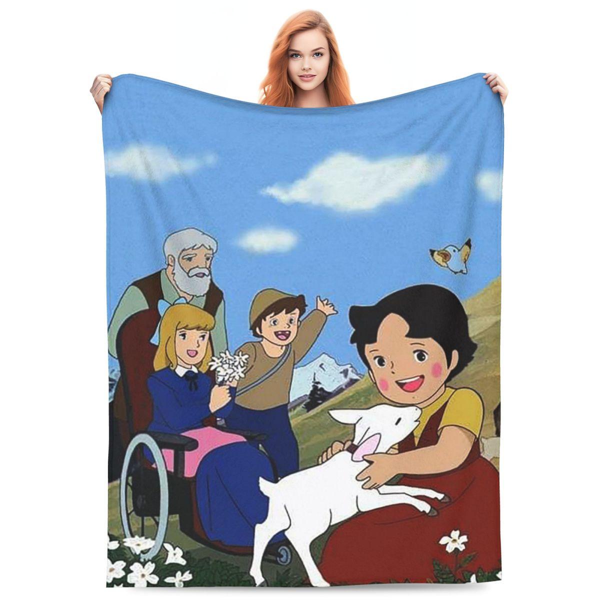 Exquisite Fashion Items Unisex Heidi Girl Of The Alps Anime Blankets Flannel Sofa Throw Blanket Throw Blankets For Couch Bedding Office Throws Bedspread Quilt