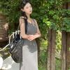 2026 Gray Suspender Dress Women's Summer Texture Slim and Thin Pear-shaped Figure Hip-wrapped Long Skirt