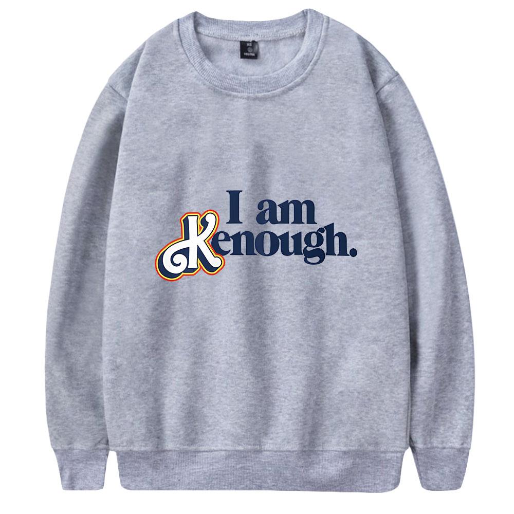 UNISEX Fashion Barbie I Am Kenough Letter Printed HOODIES Casual O-Neck Sportswear Men Women Pullover Sweatshirts
