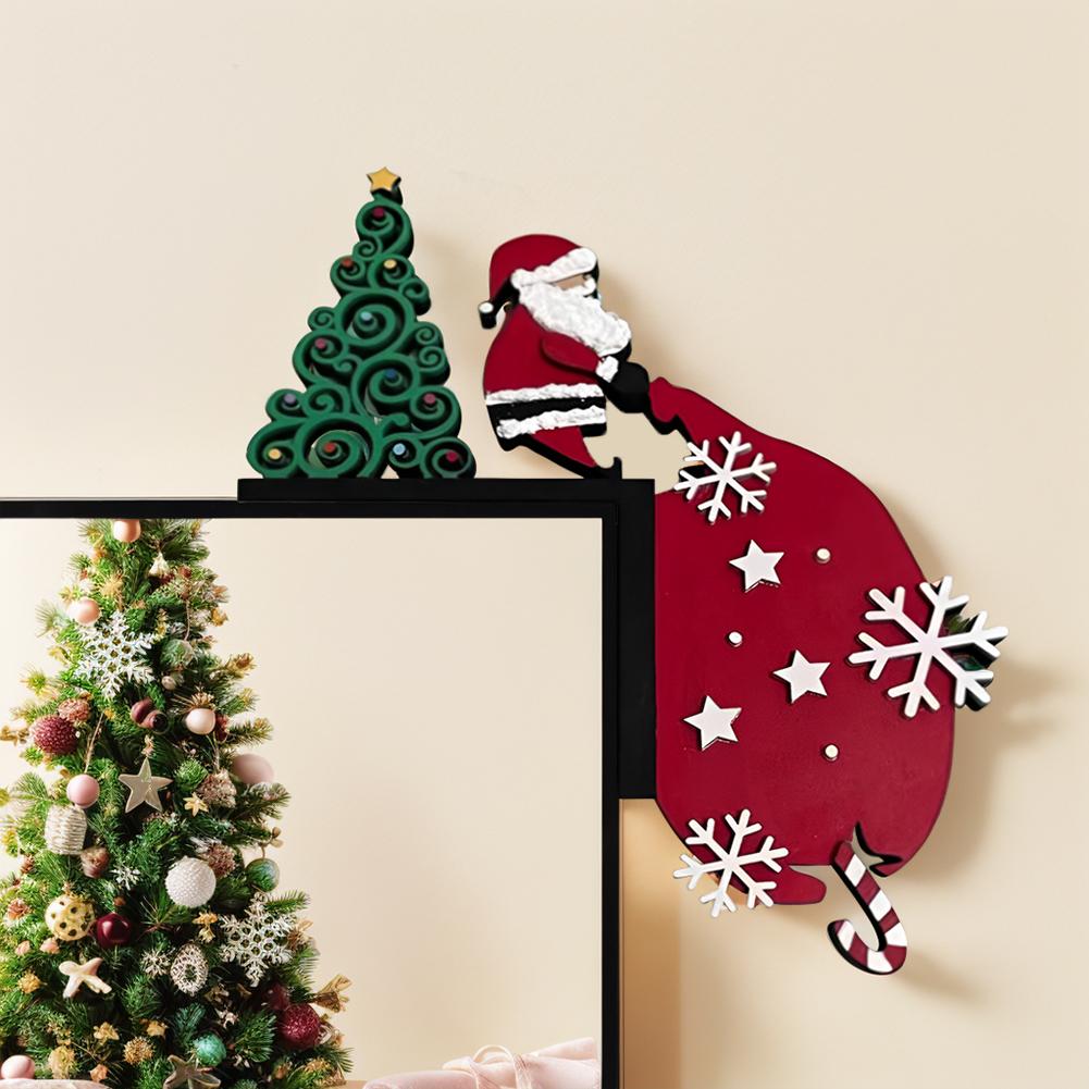 Świąteczne Nakładki na Drzwi Dekoracja Zimowa Świąteczna Dekoracja Narożnika Drzwi Znak Narożnika Drzwi Dekoracja na Aktywności Świąteczne Ornament